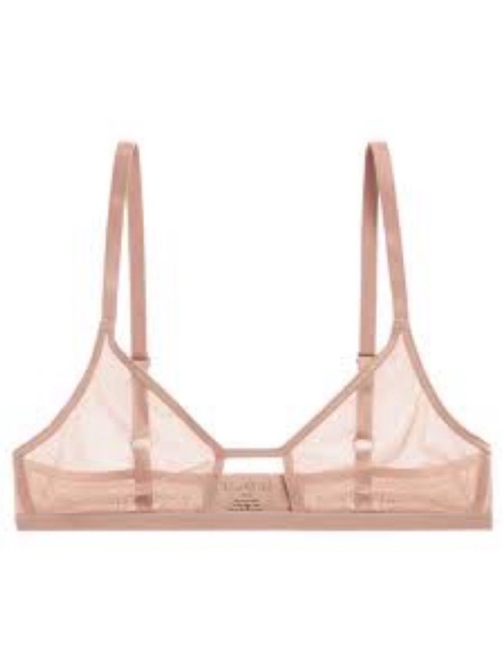 NWOT Quince Belgian Mesh Sheer Cutout Bralette in Sand Sz M - Picture 4 of 6